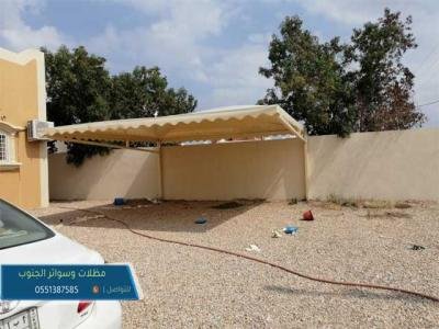 مظلات بي في سي في تغطية مواقف مظلات السيارات